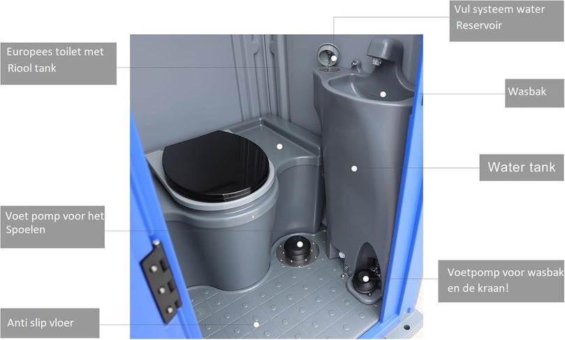 Mobile WC Kabine für Baustelle Garten Camping Sanitärcontainer mobile toilette toilettencontainer wc container wc kabine toilettenhaus dixi klo