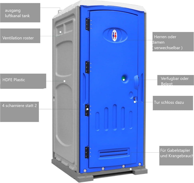 Mobile WC Kabine für Baustelle Garten Camping Sanitärcontainer mobile toilette toilettencontainer wc container wc kabine toilettenhaus dixi klo